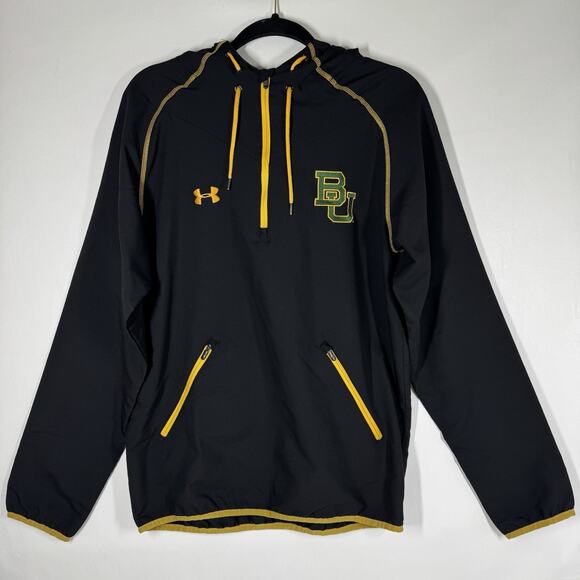 Under Armour Mens Small Baylor University 1/4 Zip Long Sleeve Jacket Bears - Picture 2 of 10